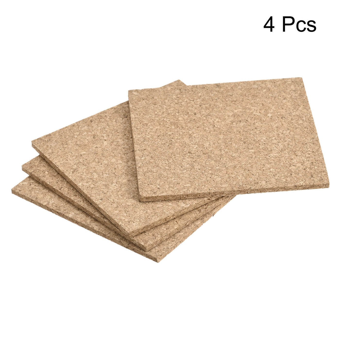 uxcell Uxcell 95x95x3mm Square Coasters Cork Cup Mat Pad for Tableware 4pcs