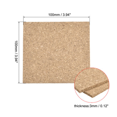 Harfington Uxcell 100x100x3mm Square Coasters Cork Cup Mat Pad for Tableware 30pcs