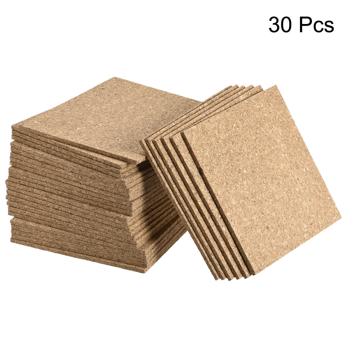uxcell Uxcell 100x100x3mm Square Coasters Cork Cup Mat Pad for Tableware 30pcs