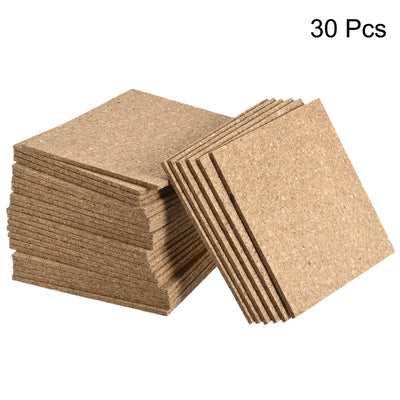 Harfington Uxcell 100x100x3mm Square Coasters Cork Cup Mat Pad for Tableware 30pcs