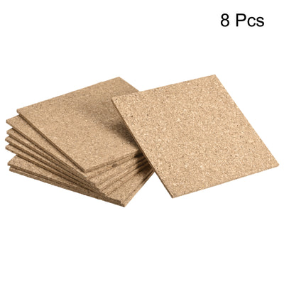 Harfington Uxcell 100x100x3mm Square Coasters Cork Cup Mat Pad for Tableware 8pcs