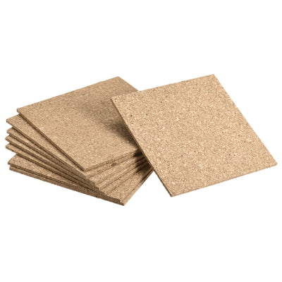 Harfington Uxcell 100x100x3mm Square Coasters Cork Cup Mat Pad for Tableware 8pcs