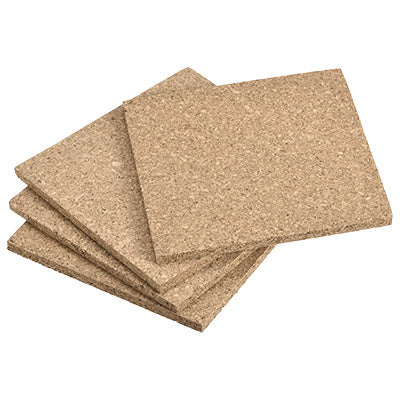 Harfington Uxcell 90x90x4mm Square Coasters Cork Cup Mat Pad for Tableware 4pcs