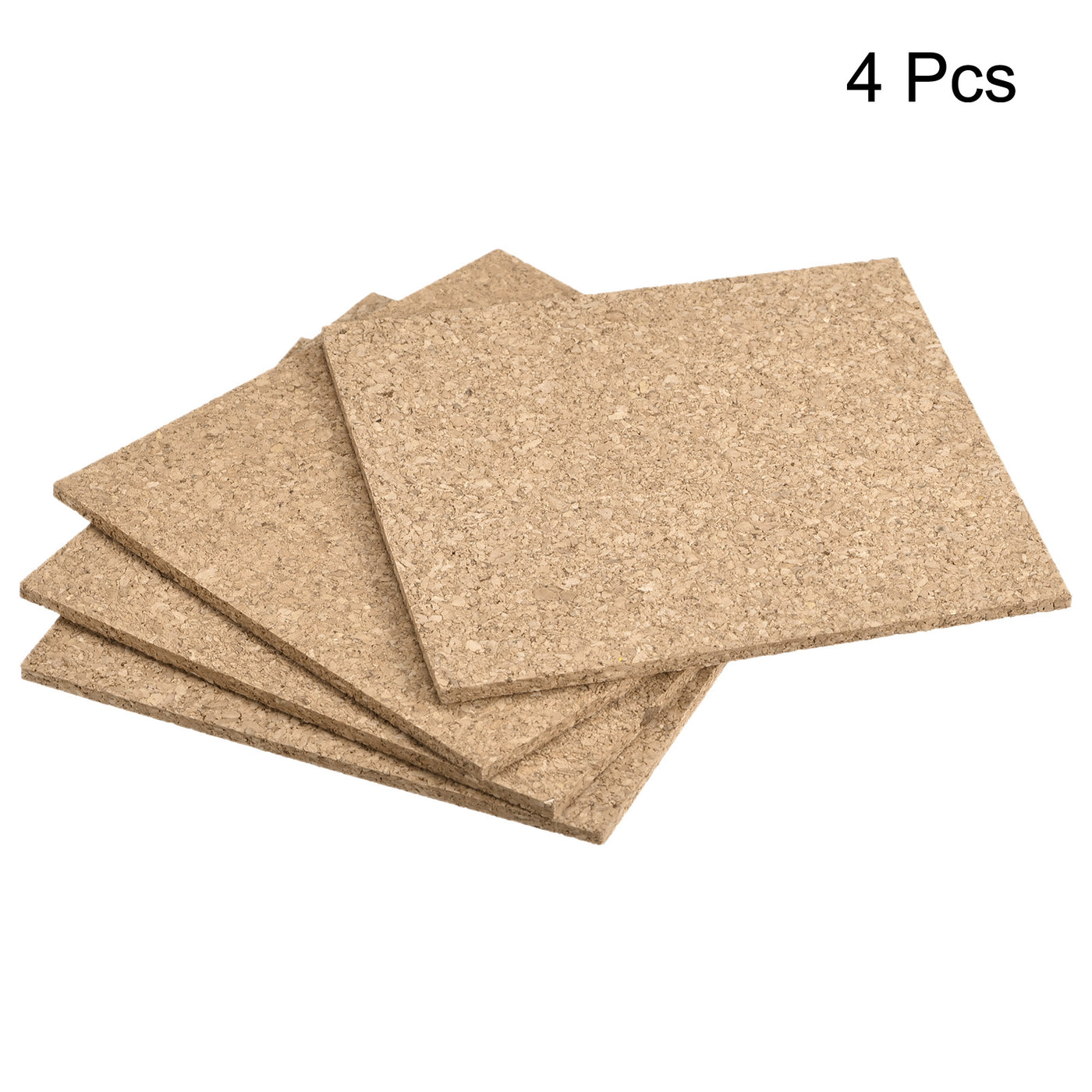 uxcell Uxcell 95x95x4mm Square Coasters Cork Cup Mat Pad for Tableware 4pcs