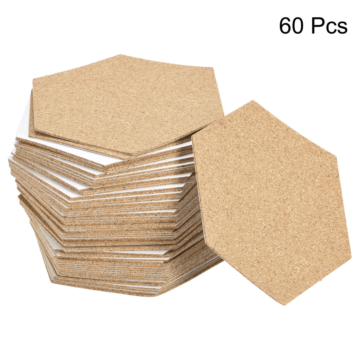 uxcell Uxcell 100x85x1mm Hexagon Coasters Cork Cup Mat Pad Adhesive Backed 60pcs