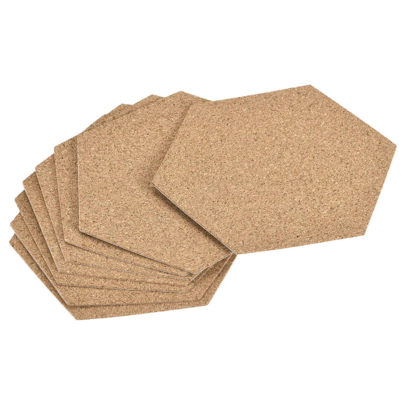 uxcell Uxcell 100x85x1mm Hexagon Coasters Cork Cup Mat Pad Adhesive Backed 8pcs