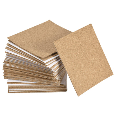 Harfington Uxcell 100x100x1mm Square Coasters Cork Cup Mat Pad Adhesive Backed 60pcs