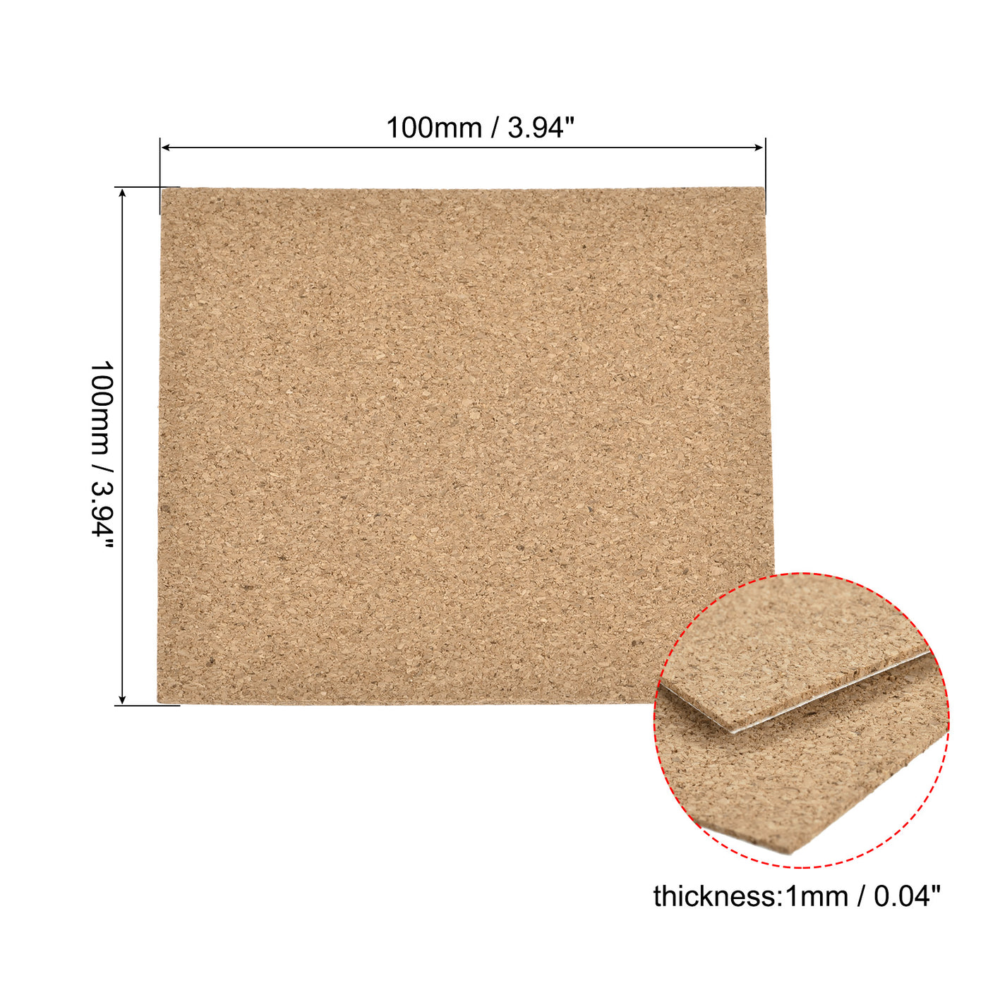 uxcell Uxcell 100x100x1mm Square Coasters Cork Cup Mat Pad Adhesive Backed 48pcs
