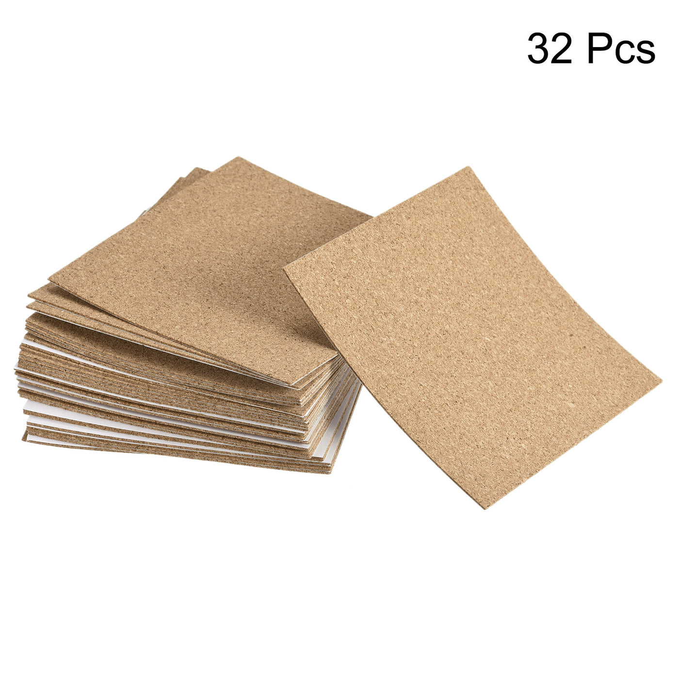 uxcell Uxcell 100x100x1mm Square Coasters Cork Cup Mat Pad Adhesive Backed 32pcs