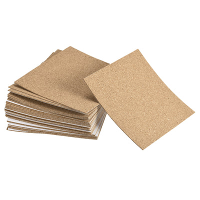 Harfington Uxcell 100x100x1mm Square Coasters Cork Cup Mat Pad Adhesive Backed 32pcs