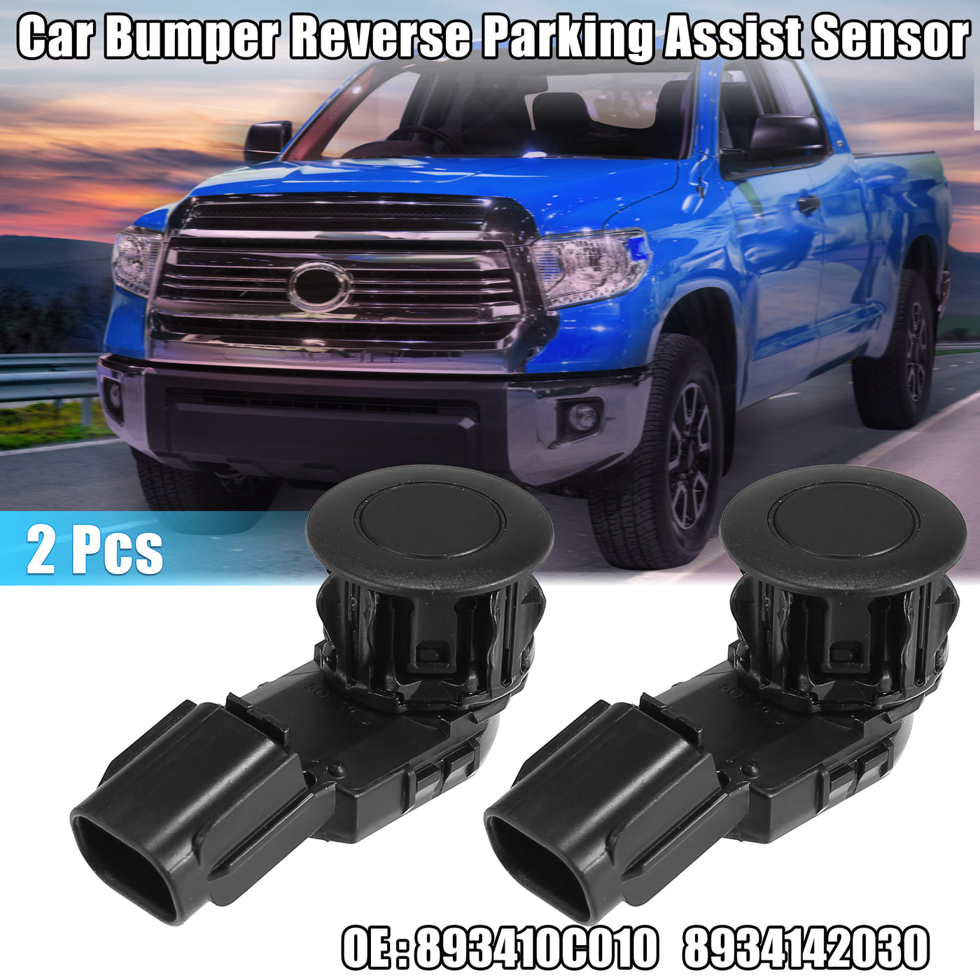 X AUTOHAUX 2 Pcs Car Bumper Reverse Parking Assist Sensor for Toyota RAV4 2016-2018 for Toyota Tundra 2014-2018 893410C010 8934142030 893410C011