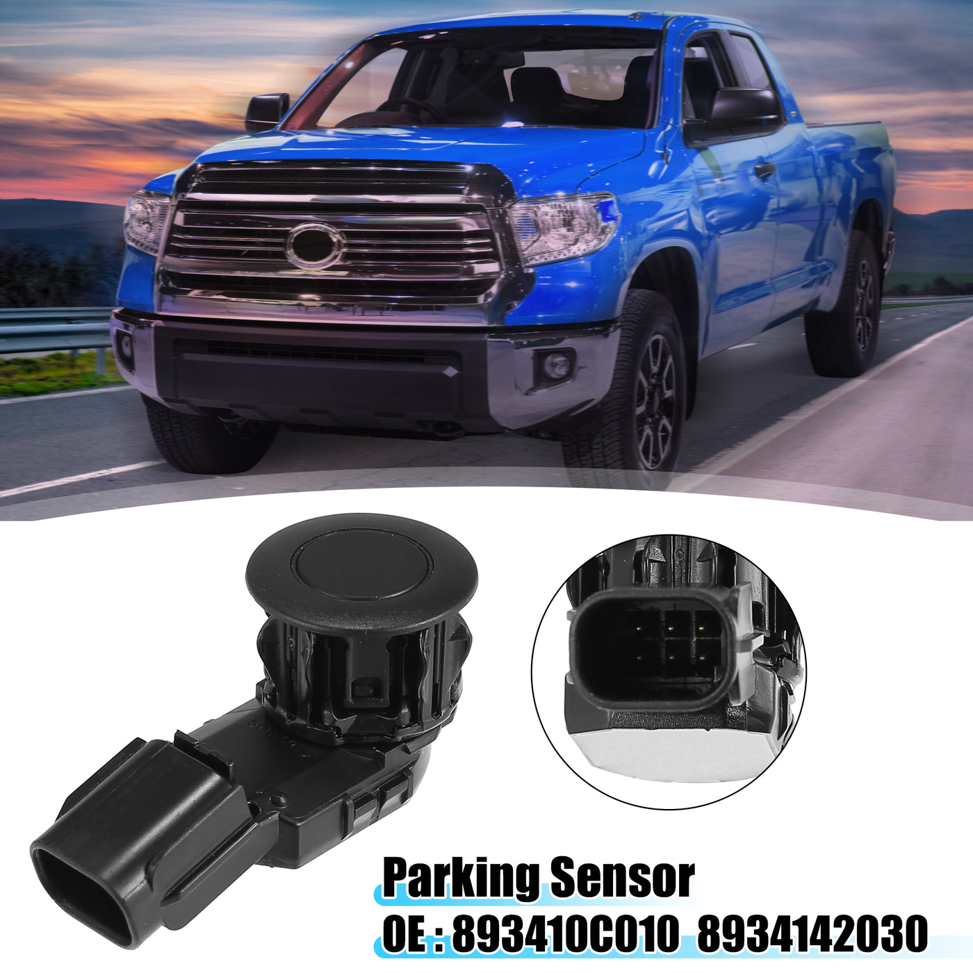 X AUTOHAUX 4 Pcs Car Bumper Reverse Parking Assist Sensor for Toyota RAV4 2016-2018 for Toyota Tundra 2014-2018 893410C010 8934142030 893410C011