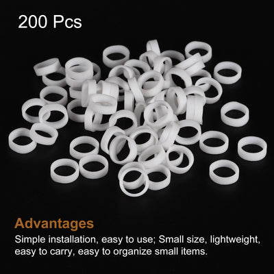 Harfington Silicone Rubber Bands Rings 200pcs Non-slip 10mm Dia 1mm Thick 3mm Width for Wire Cord Cable Wrapping, Bundle