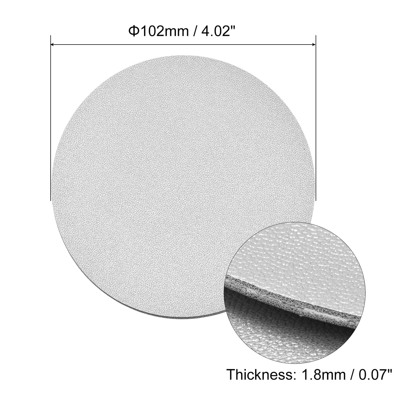 uxcell Uxcell 102mm(4.02") Round Coasters PU Cup Mat Pad for Tableware Silver Tone 2pcs