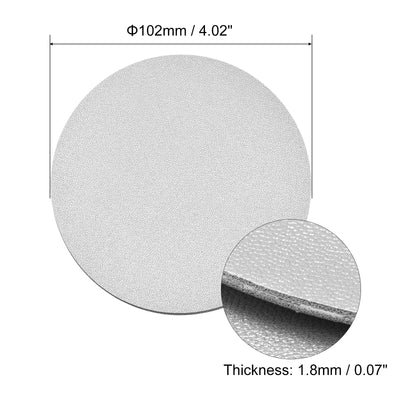 Harfington Uxcell 102mm(4.02") Round Coasters PU Cup Mat Pad for Tableware Silver Tone 8pcs