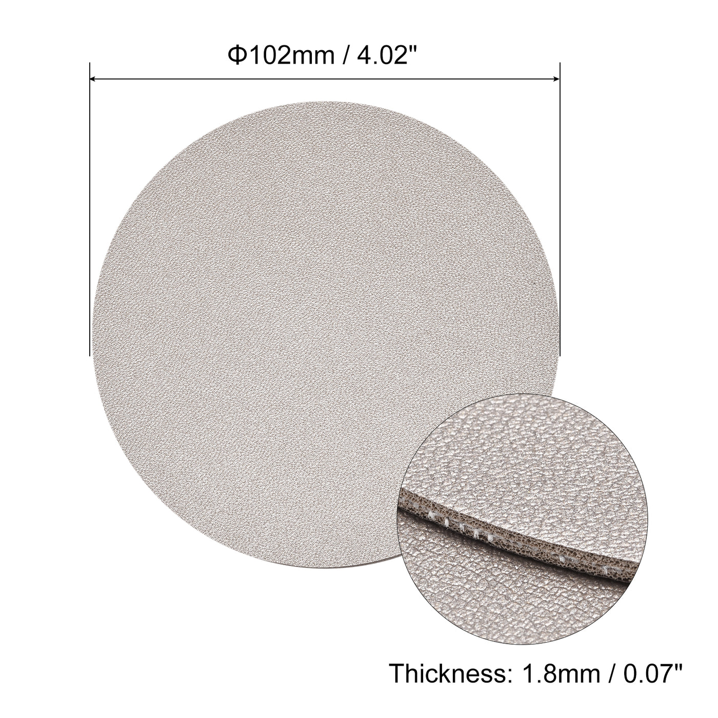 uxcell Uxcell 102mm(4.02") Round Coasters PU Cup Mat Pad for Tableware Champagne 8pcs