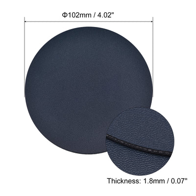 Harfington Uxcell 102mm(4.02") Round Coasters PU Cup Mat Pad for Tableware Dark Blue 8pcs