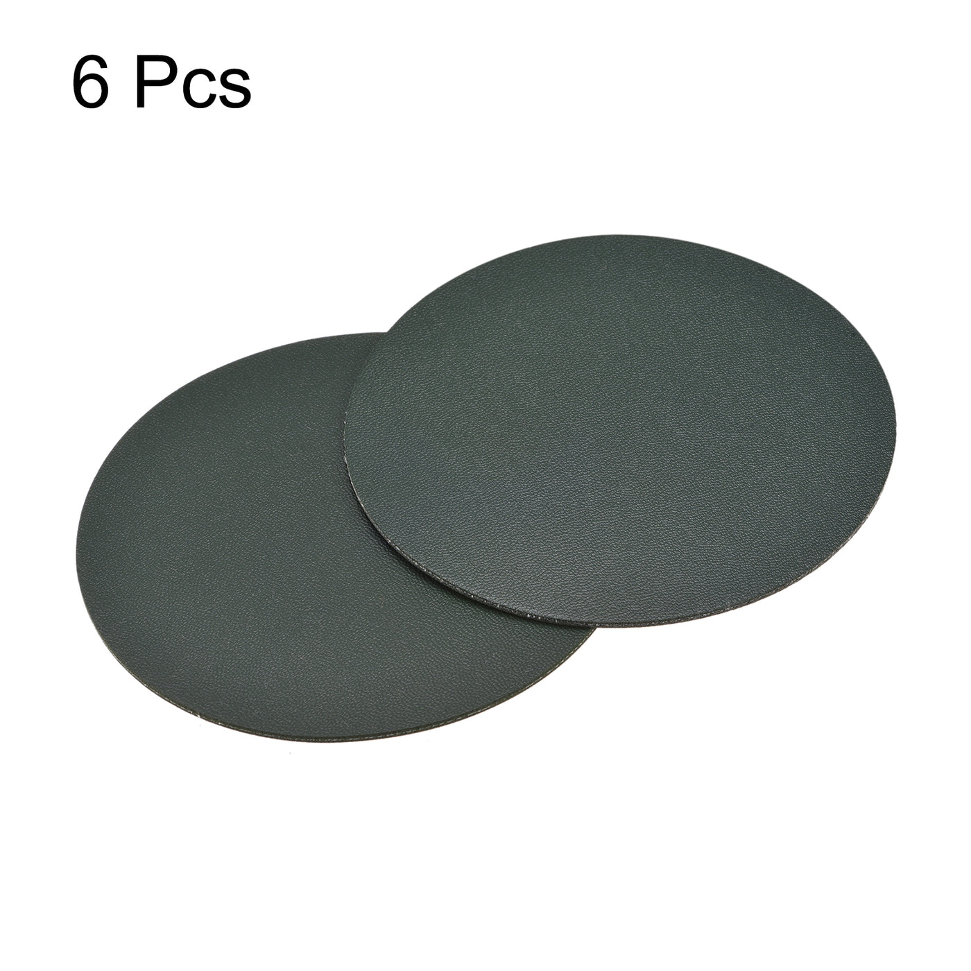 uxcell Uxcell 102mm(4.02") Round Coasters PU Cup Mat Pad for Tableware Dark Green 6pcs