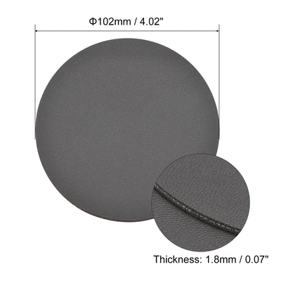 Harfington Uxcell 102mm(4.02") Round Coasters PU Cup Mat Pad for Tableware Gray 2pcs