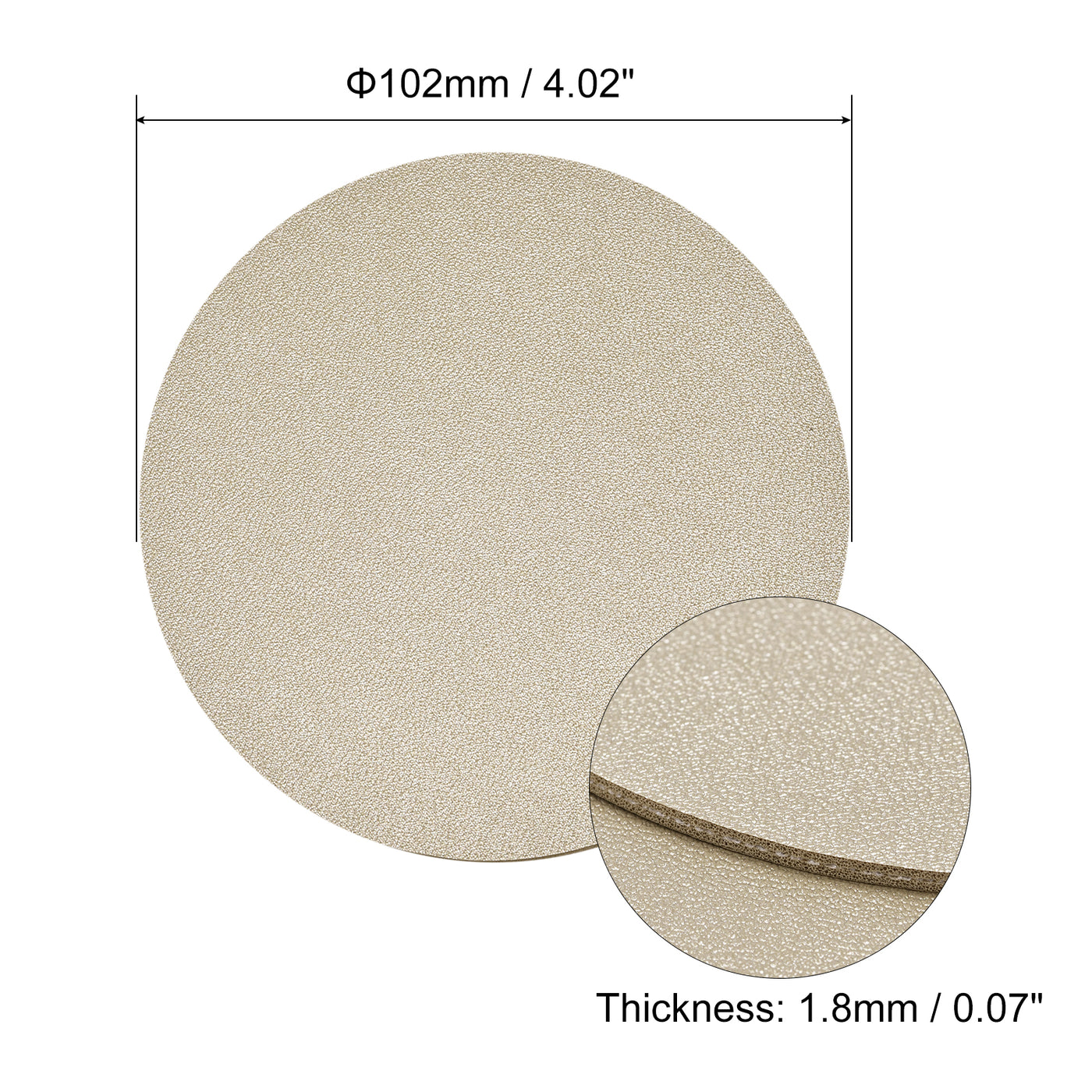 uxcell Uxcell 102mm(4.02") Round Coasters PU Cup Mat Pad for Tableware Gold Tone 6pcs