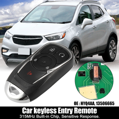 Harfington Replacement Keyless Entry Remote Car Key Fob 315MHz HYQ4AA 13506665 for Buick Encore 2017 2018 2019 2020 4 Buttons