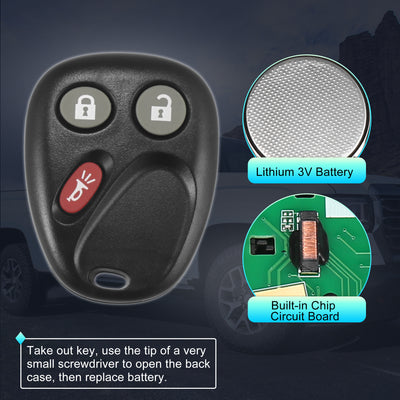 Harfington 315MHz LHJ011 Replacement Keyless Entry Remote Car Key Fob for Chevrolet Silverado Suburban Tahoe Avalanche Escalade for GMC Sierra 2500 HD 2003-2006 3 Buttons