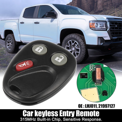 Harfington 315MHz LHJ011 Replacement Keyless Entry Remote Car Key Fob for Chevrolet Silverado Suburban Tahoe Avalanche Escalade for GMC Sierra 2500 HD 2003-2006 3 Buttons