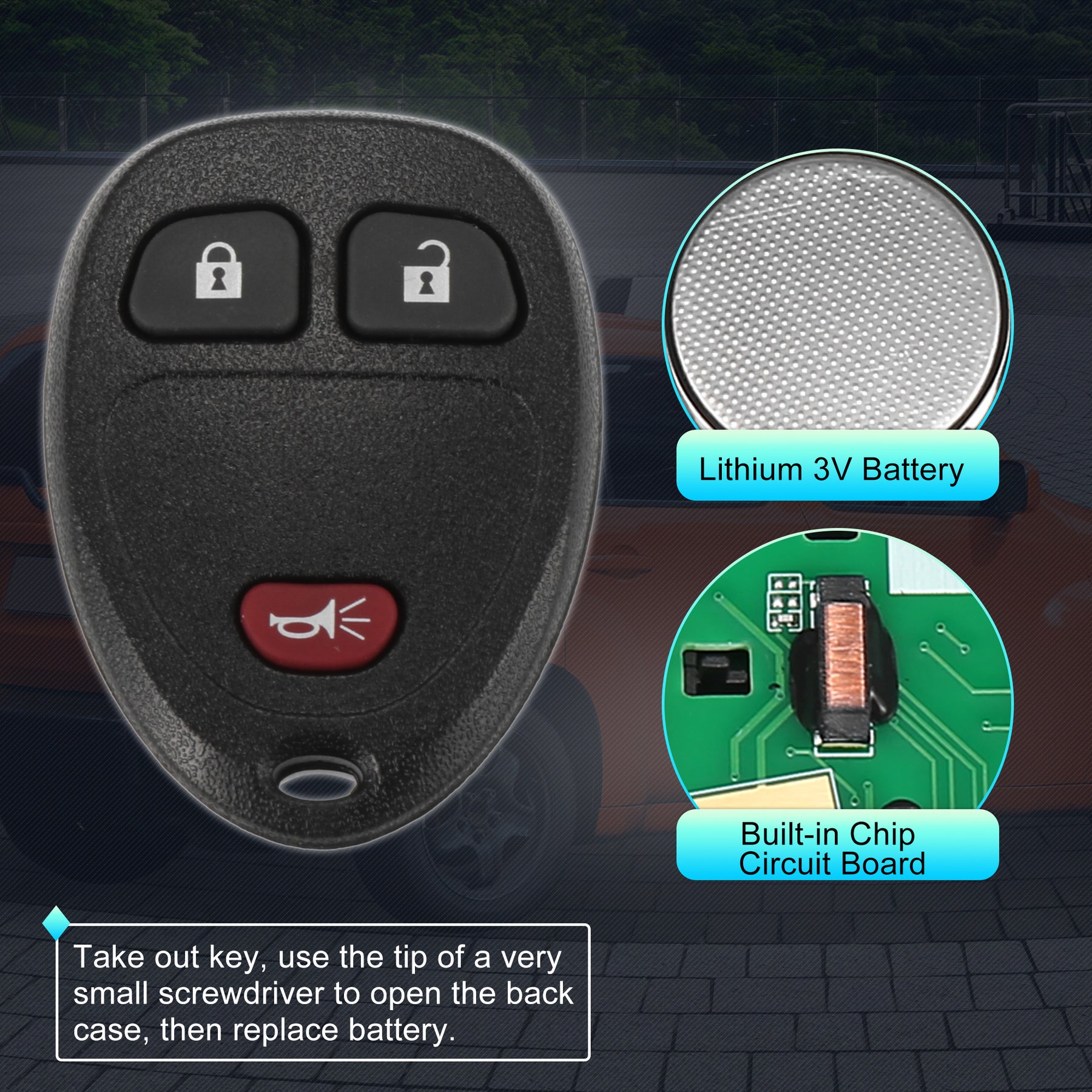 315MHz KOBGT04A Replacement Keyless Entry Remote Car Key Fob for Chevy HHR 0611 Uplander 0608