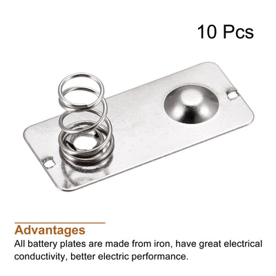 Harfington Battery Spring Plate AA Battery Contact Nickel Plate 24mmx11mm for DIY 10 Pcs