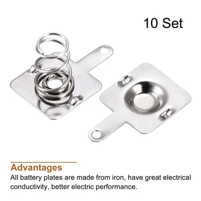 Harfington Battery Spring Plate AA Battery Contact Nickel Plate 12mmx12mm for DIY 10 Set