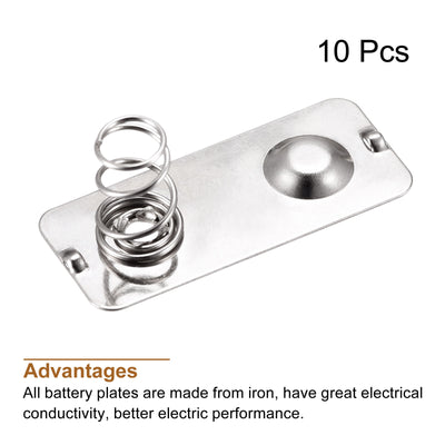 Harfington Battery Spring Plate AA Battery Contact Nickel Plate 28mmx12mm for DIY 10 Pcs