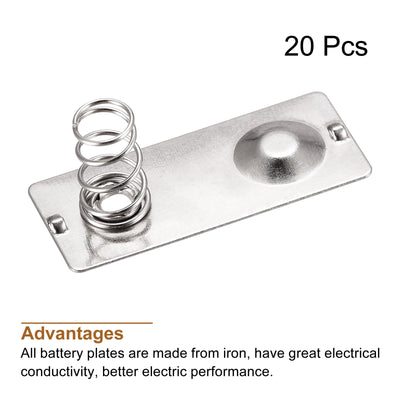 Harfington Battery Spring Plate AA Battery Spring Contact Nickel Plate 27mmx11.6mm 20 Pcs
