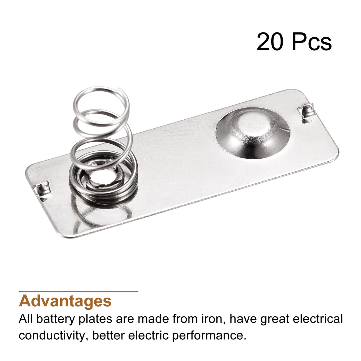 Harfington Battery Spring Plate AA Battery Contact Nickel Plate 30mmx11mm for DIY 20 Pcs