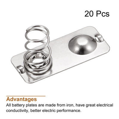 Harfington Battery Spring Plate AAA Battery Contact Nickel Plate 20mmx9mm for DIY 20 Pcs