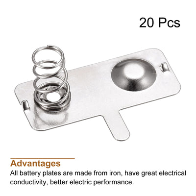Harfington Battery Spring Plate AA Battery Contact Nickel Plate 28mmx12mm for DIY 20 Pcs