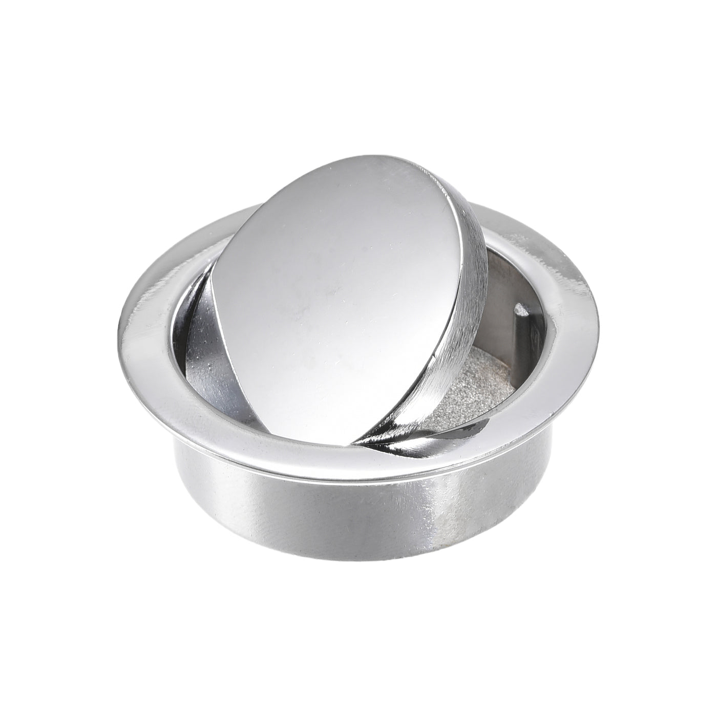 uxcell Uxcell Finger Flush Pull Handle Outer Dia. 42mm/1.65" Bright Silver with Screw