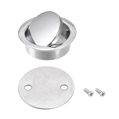 Harfington Uxcell Finger Flush Pull Handle Outer Dia. 42mm/1.65" Bright Silver with Plate