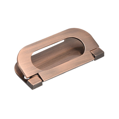 Harfington Uxcell Finger Flush Pull Handle 74x34x5mm Rectangle for Drawer Door Copper Tone 3pcs
