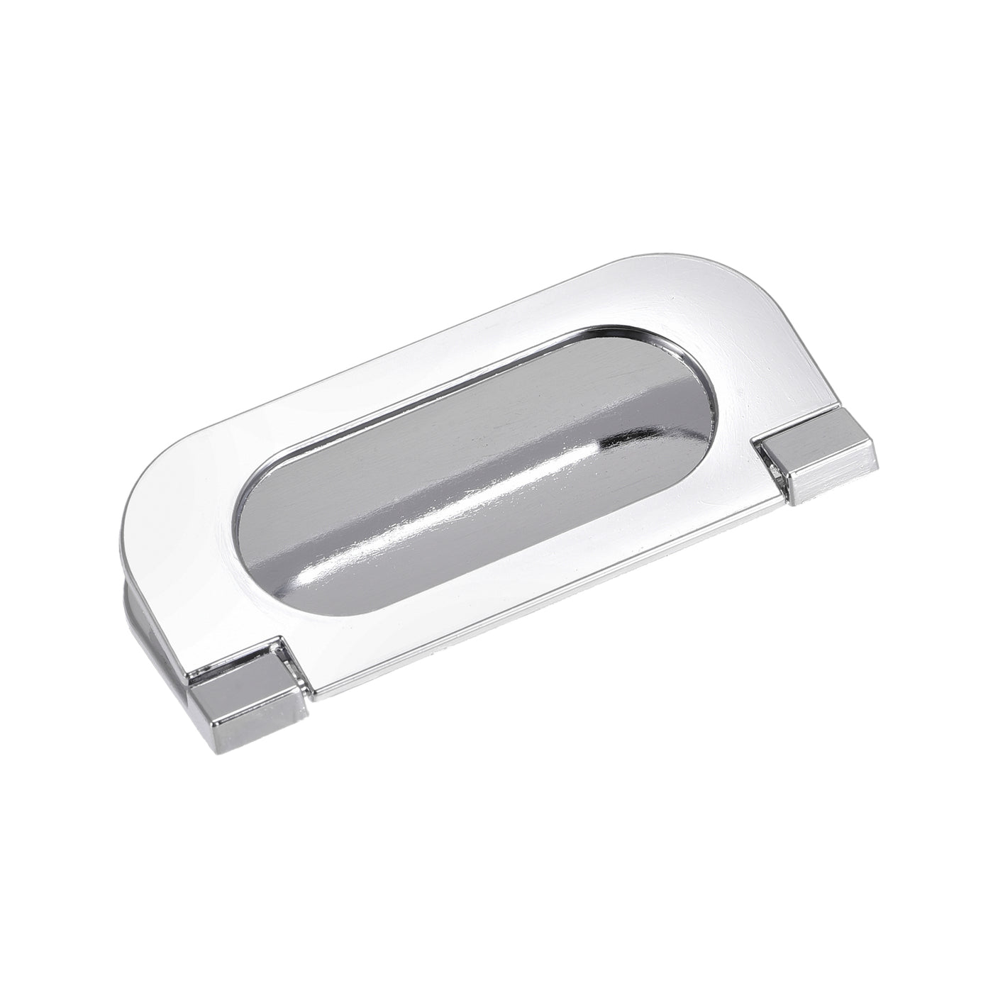 uxcell Uxcell Finger Flush Pull Handle 74x34x5mm Rectangle for Drawer Door Bright Silver 3pcs