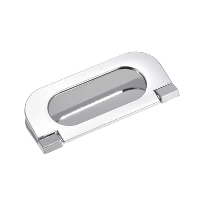 Harfington Uxcell Finger Flush Pull Handle 74x34x5mm Rectangle for Drawer Door Bright Silver 3pcs