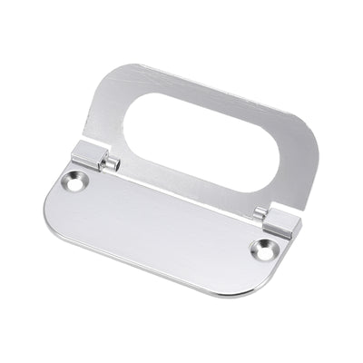 Harfington Uxcell Finger Flush Pull Handle 74x34x5mm Rectangle for Drawer Door Bright Silver 4pcs