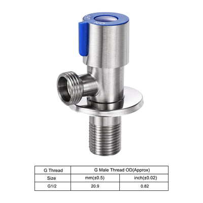 Harfington Household Angle Valve 304 Stainless Steel Water Stop Valve for Toilet Faucet Water Heater