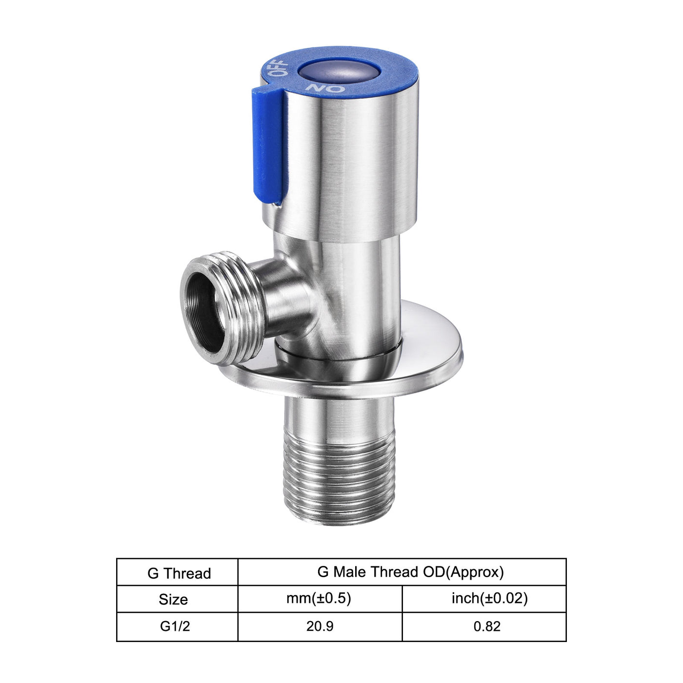 Harfington Household Angle Valve Rotary 201 Stainless Steel Water Stop Valve for Toilet Faucet Water Heater