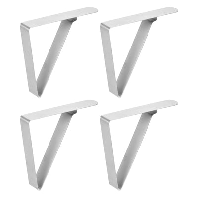 Harfington Uxcell Tablecloth Clips 83mm x 73mm 430 Stainless Steel Table Cloth Holder Silver 12Pcs