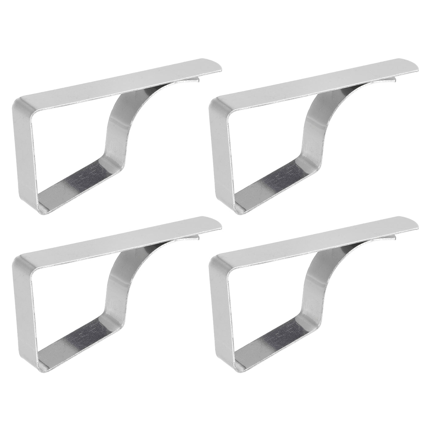 uxcell Uxcell Tablecloth Clips 61mm x 31mm 430 Stainless Steel Table Cloth Holder Silver 4 Pcs