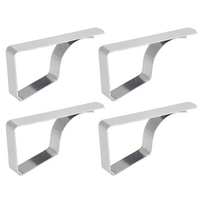Harfington Uxcell Tablecloth Clips 61mm x 31mm 430 Stainless Steel Table Cloth Holder Silver 4 Pcs