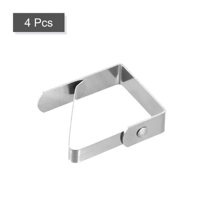 Harfington Uxcell Tablecloth Clips 50mm x 40mm 430 Stainless Steel Table Cloth Holder Silver 4 Pcs