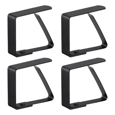 Harfington Uxcell Tablecloth Clips 50mm x 40mm 420 Stainless Steel Table Cloth Holder Black 4 Pcs