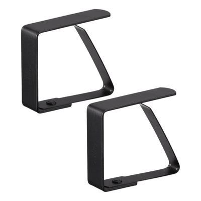 Harfington Uxcell Tablecloth Clips 50mm x 40mm 420 Stainless Steel Table Cloth Holder Black 2 Pcs