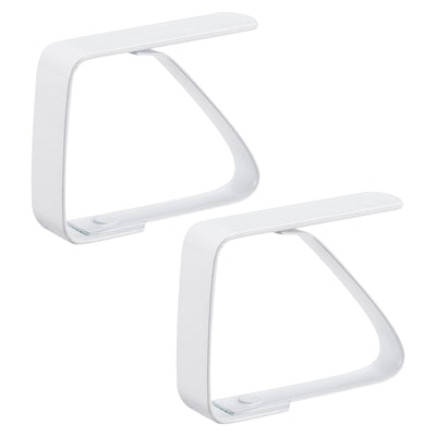 Harfington Uxcell Tablecloth Clips 50mm x 40mm 420 Stainless Steel Table Cloth Holder White 2 Pcs